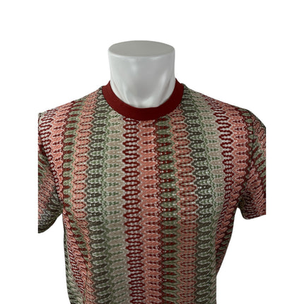 Asos Design Multicolor Crochet Striped Short Sleeve Boxy Fit Crop T-Shirt Top M