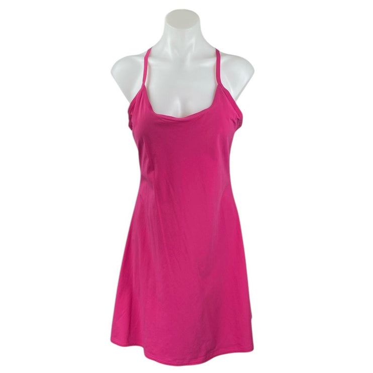 Outdoor Voices Pink Sleeveless Scoop Neck Tennis Gold Athletic Mini Dress Size M