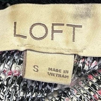 Ann Taylor LOFT Gray Tweed Sleeveless Fringe Back Zip Mini Shift Dress Size S