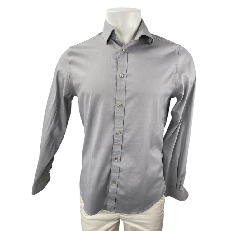Michael Kors Airsoft Eco Men's Gray Slim Fit Long Sleeve Button Down Shirt Top M