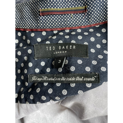 Ted Baker Men's Blue Palm Tree Short Sleeve Button Down Camp Shirt Top Size M