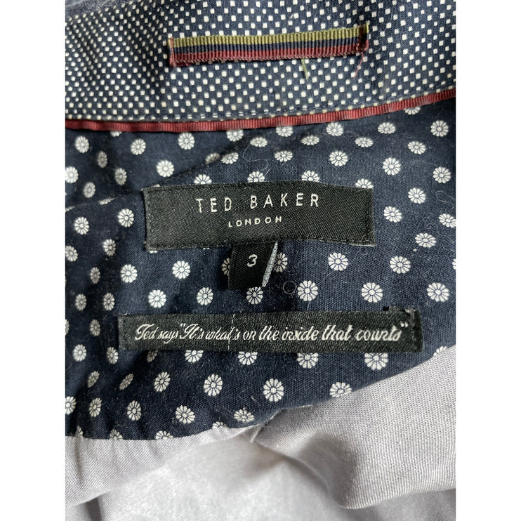 Ted Baker Men's Blue Palm Tree Short Sleeve Button Down Camp Shirt Top Size M