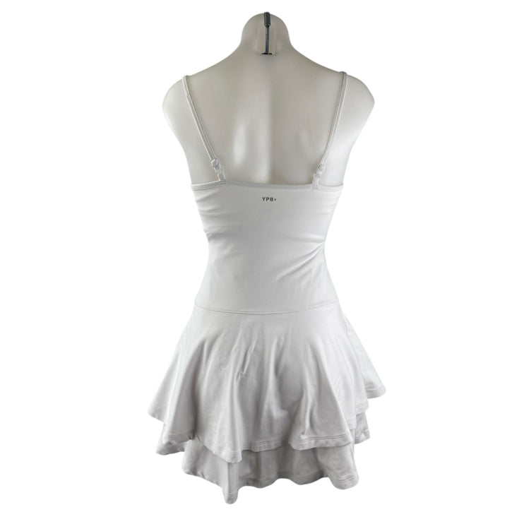 YPB Womens White Sleeveless Activewear Athletic Mini Romper A-line Tank Dress XS