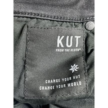 KUT From The Kloth Kelsey Ankle Flare Women's Black Mid Rise Denim Jeans Size 0