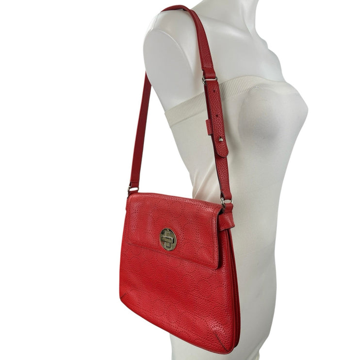 Kate Spade York Street Noel Double Vanessa Red Leather Shoulder Handbag OS