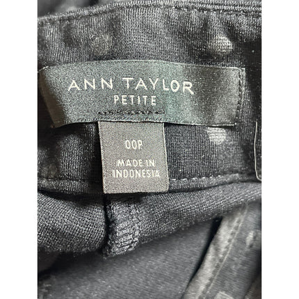 Ann Taylor Women's Black Polka Dot Mid Rise Skinny Cropped Trousers Pants Sz 00P