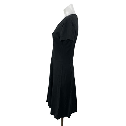 Banana Republic Women's Black Short Sleeves V-neck Mini Fit & Flare Dress Size 4