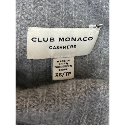 Club Monaco 100% Cashmere Emma Women's Gray Ribbed Long Sleeve Sweater Top Sz XS