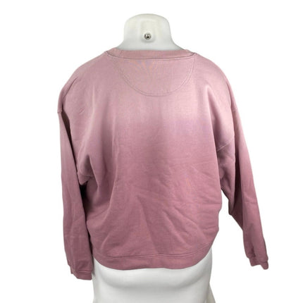 Madewell Women's Pink Crewneck Long Sleeve Crop Sweater Sweatshirt Top Size XL