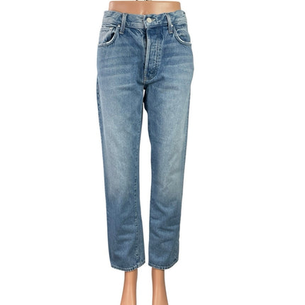 Mother The Tomcat Women Light Blue High Rise Slim Straight Denim Jeans Pants 31