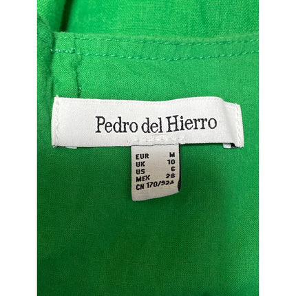 Pedro Del Hierro Women's Green Sleeveless V Neck Tank Mini Shift Dress Size 6