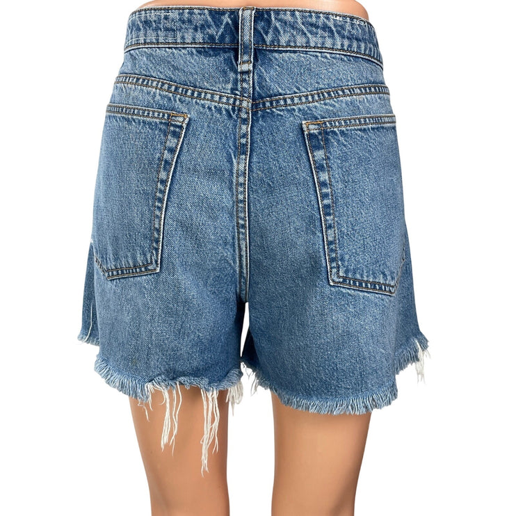 Rag & Bone Women's Blue Distressed High Rise Cut Off Denim Jean Shorts Size 29