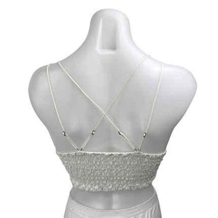 Free People Adella White Lace Sleeveless Cami Camisole Bralette Crop Tank Top S