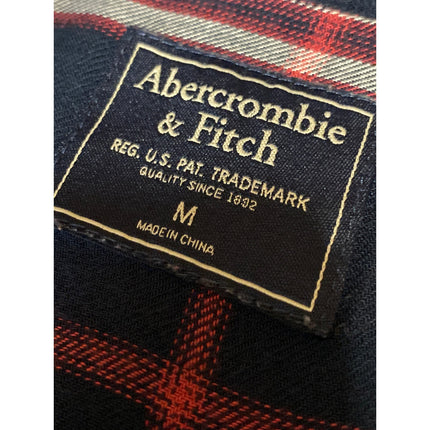 Abercrombie & Fitch Men's Blue Plaid Long Sleeve Button Down Shirt Top Size M
