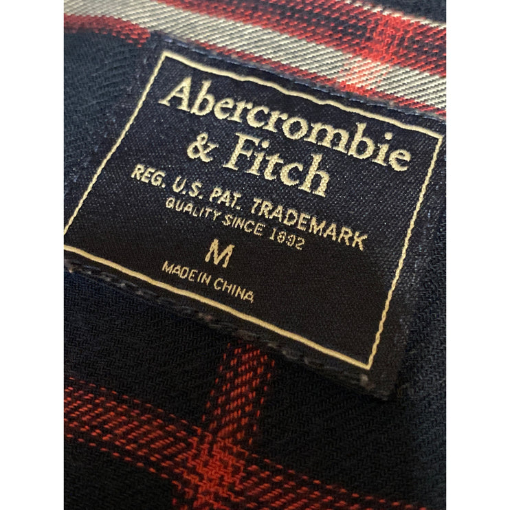 Abercrombie & Fitch Men's Blue Plaid Long Sleeve Button Down Shirt Top Size M