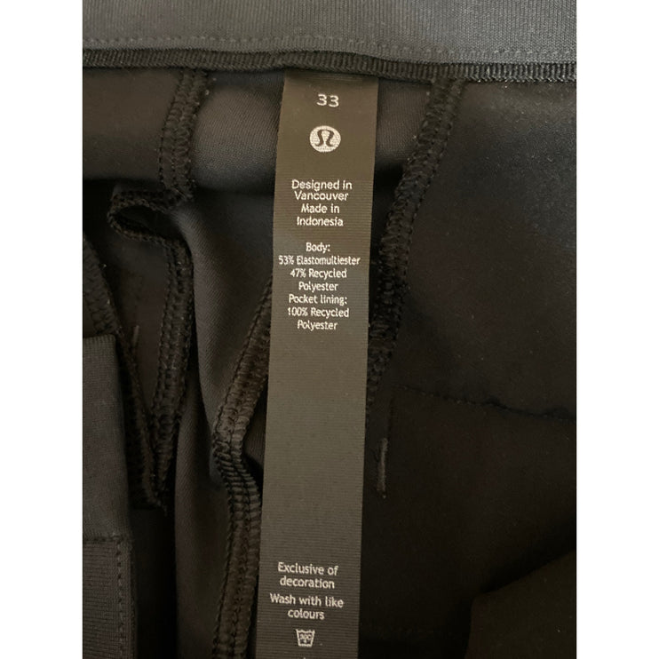 Lululemon Men's Black High Waisted Straight Leg Chino Khaki Trousers Pants Ss 33