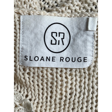 Sloane Rouge Women's Color Block Crochet V Neck Dolman Sleeve Boho Sweater Top S