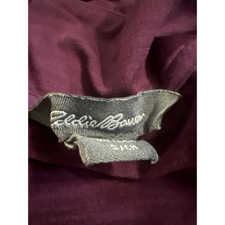Eddie Bauer Women's Maroon Long Sleeve Half Zip Pullover Sweatshirt Top Size S