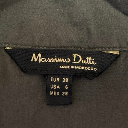 Massimo Dutti Women's Black Button Up Short Sleeve Oversized Blouse Shirt Top 6