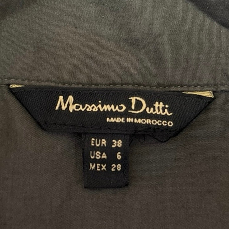 Massimo Dutti Women's Black Button Up Short Sleeve Oversized Blouse Shirt Top 6