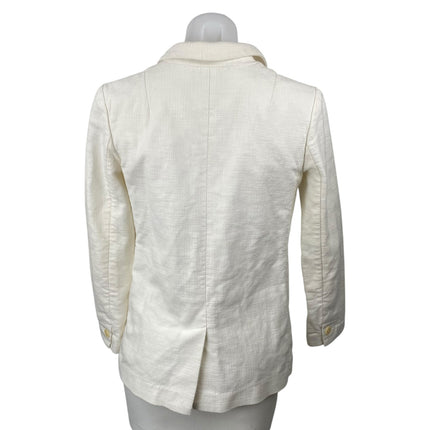 Banana Republic White Collared Long Sleeve Single Breasted Blazer Coat Jacket 2P
