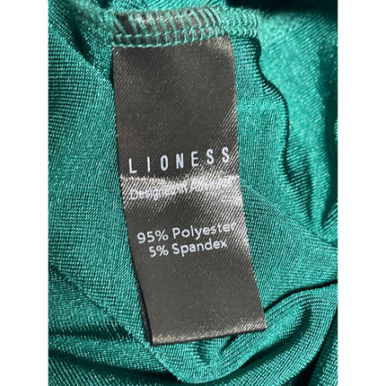 Lioness Women's Green Sleeveless High Neck Racerback Maxi Bodycon Dress Size XS