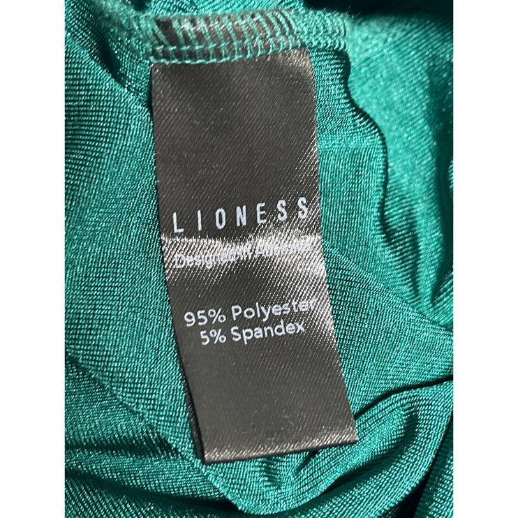Lioness Women's Green Sleeveless High Neck Racerback Maxi Bodycon Dress Size XS