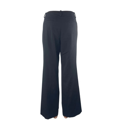 Ann Taylor Women's Black Mid Rise Wide Leg Baggy Trousers Dress Pants Size 8P