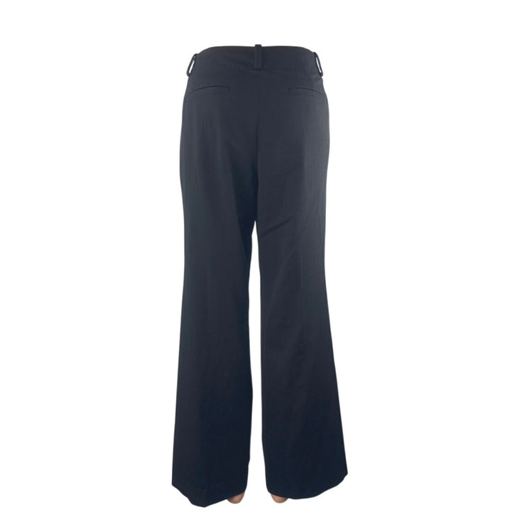 Ann Taylor Women's Black Mid Rise Wide Leg Baggy Trousers Dress Pants Size 8P