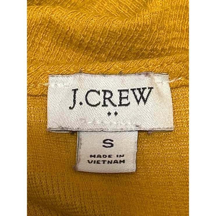 J.Crew Women's Yellow Textured V-Neck Long Sleeve Casual Shirt Blouse Top Size S