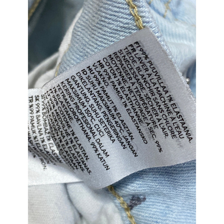 H&M Women's White Distressed Ripped High Rise Skinny Denim Jeans Pants Sz 30/32