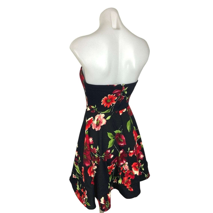 B. Darlin Black Red Strapless Sweetheart Tiered Fit And Flare Mini Dress Sz 7/8