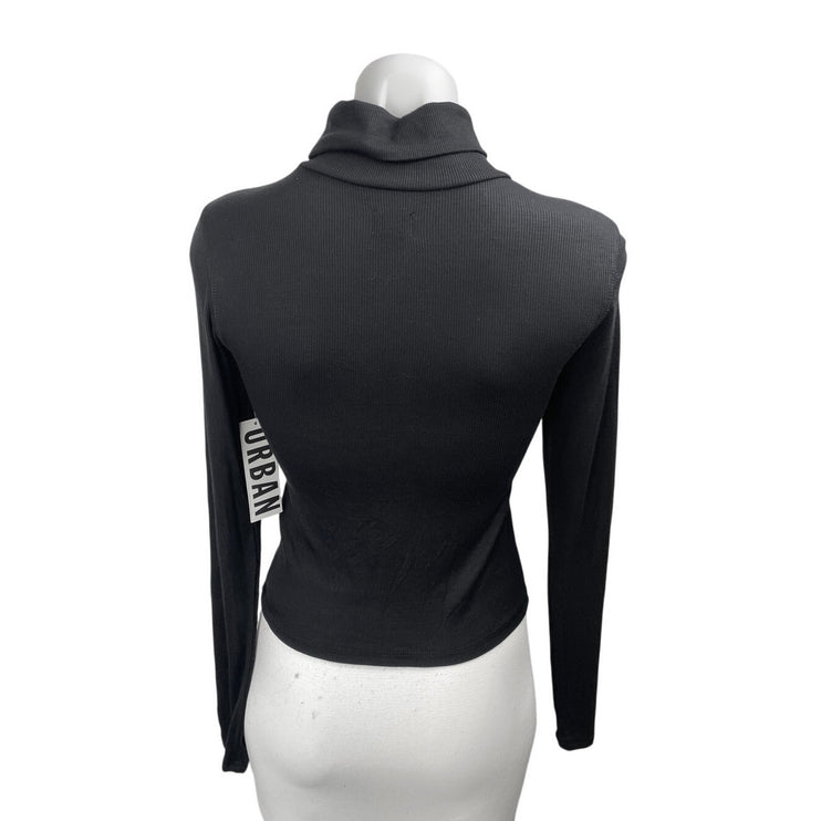 NEW Urban Outfitters BDG Black Ribbed Knit Turtleneck Long Sleeve Sweater Top S