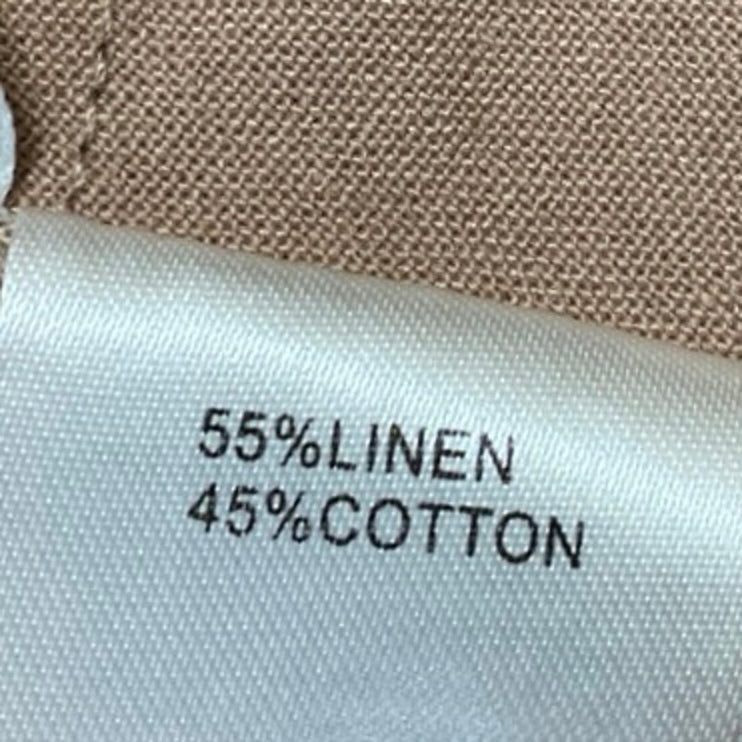 SABO Women's Tan Linen Short Puff Sleeve Bandeau Tube Blouse Crop Top Size M