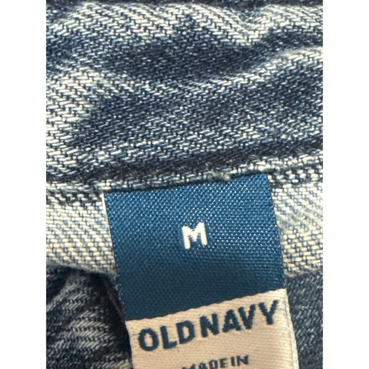 Old Navy Blue Collared Long Sleeve Button Down Denim Coverall Romper Jumpsuit M