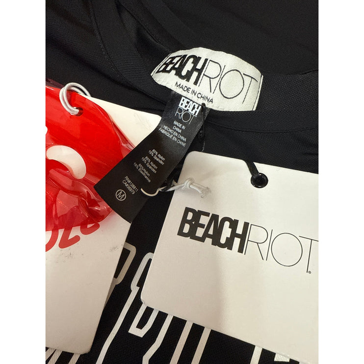 NEW Beach Riot Rumble Women's Black Sleeveless Crop Muscle Tee Tank Top Size M