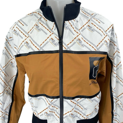 FILA X 3.1 Phillip Lim Womens Multicolor Zip Up Long Sleeve Logo Bomber Jacket L