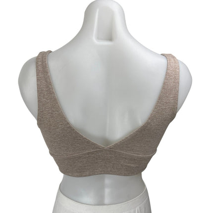 Carbon38 Pink Nude Heather Sleeveless V Neck Yoga Athletic Sports Bra Crop Top S