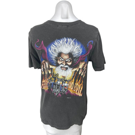 Truly Madly Deeply Fear No Evil Black Skull Print V-Neck Tee T-Shirt Top Size S