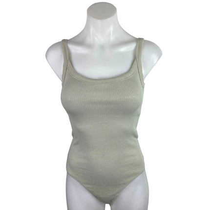 Abercrombie & Fitch Gray Ribbed Knit Sleeveless Cami Tank Bodysuit Top Size S