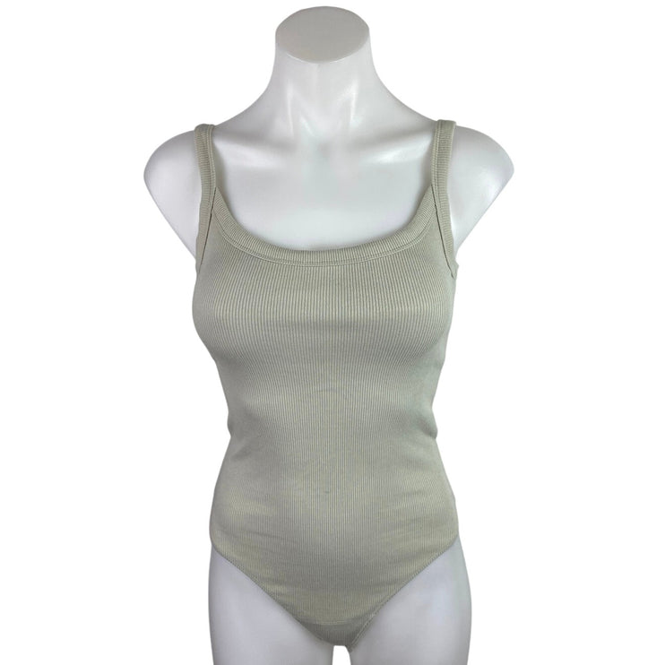 Abercrombie & Fitch Gray Ribbed Knit Sleeveless Cami Tank Bodysuit Top Size S