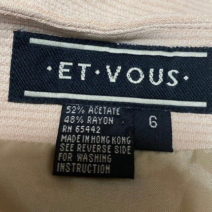 Et Vous Women's Beige Khaki Tan High Waisted Side Zip Mini Pencil Skirt Size 6