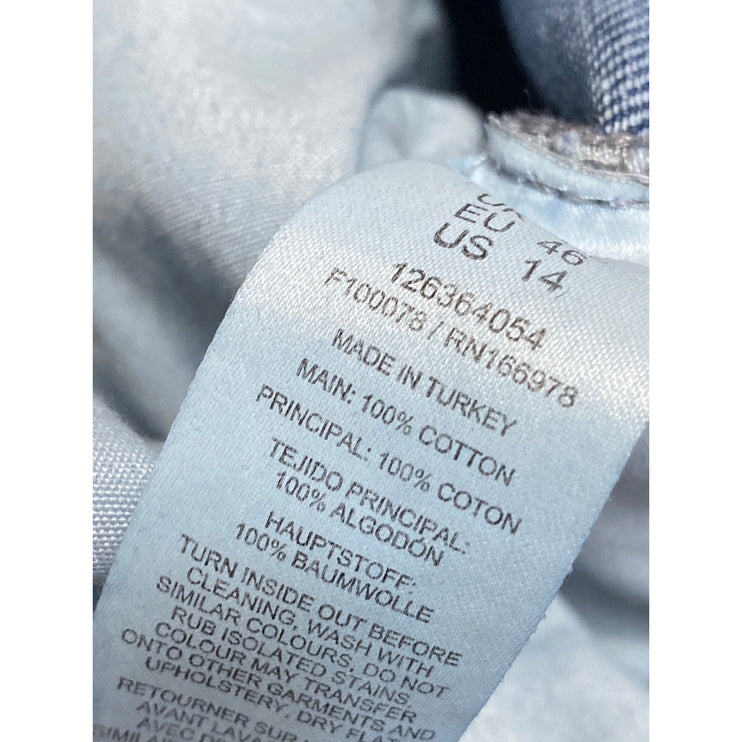 ASOS Women's Blue Weekend Collective Print Straight Leg Denim Jeans Size 14