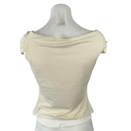 Reformation Idalia Cello Cream Draped Cowl Neck Sleeveless Tank Blouse Top Sz M