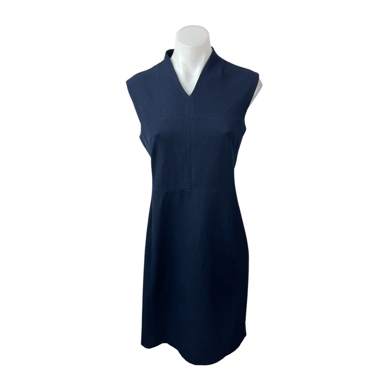M.M Lafleur Women's Navy Blue Sleeveless V Neck A Line Mini Sheath Dress Size 4