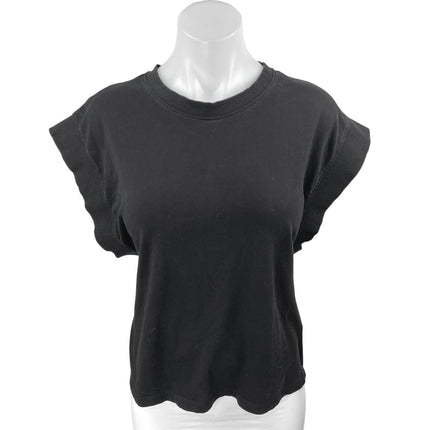 Zara Women's Black Short Sleeve Crew Neck Basic Casual T Shirt Tee Top Size M