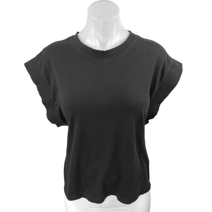 Zara Women's Black Short Sleeve Crew Neck Basic Casual T Shirt Tee Top Size M