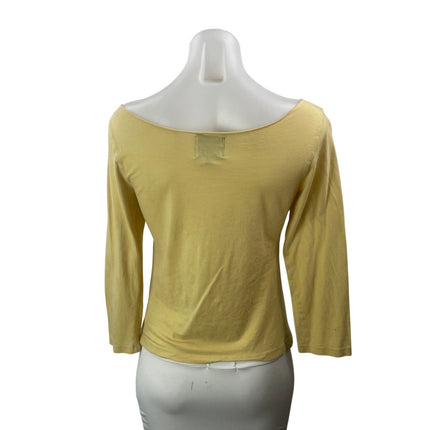 Reformation Devon Lee Carlson Lizzie Yellow 3/4 Sleeve Graphic Tee T-shirt Top S