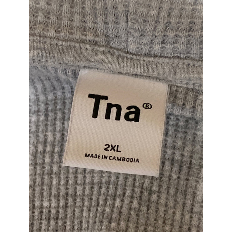 Aritzia TNA Women's Gray Long Sleeve Sweater Hooded Sweatshirt Jacket Top Sz 2XL