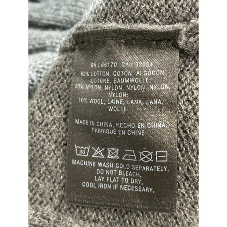 Anthropologie Rosie Neira Gray Wool Ribbed Knit Long Sleeve Sweater Mini Dress S
